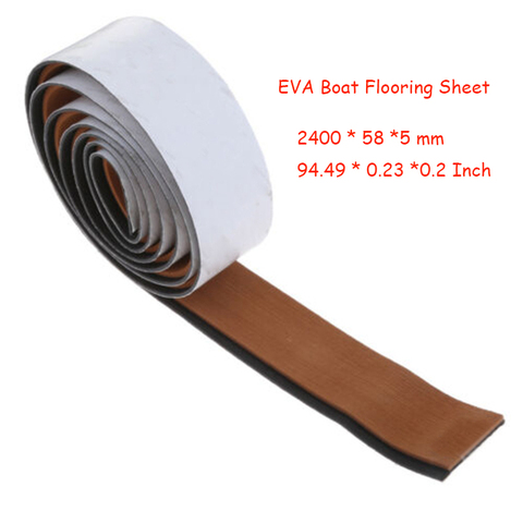 58x2400x5mm Single Strip Imitated Teak Yacht Boat Deck Mat Flooring Brown Anti Skid Mat Pad EVA Foam ► Photo 1/6