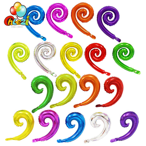 10pcs kurly spiral Wave Foil balloon Birthday wedding Party modeling decoration Supplies balloons kids toy Curve Air Ball Globos ► Photo 1/5