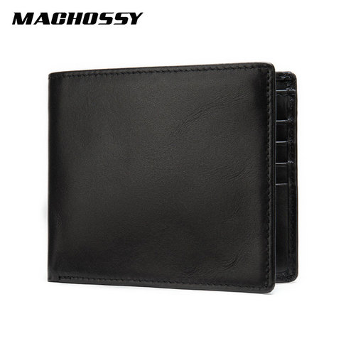 Classic Genuine Leather Wallet Men's Genuine Leather Wallets Man Small card holder Wallets Balck Short Purse for Male ► Photo 1/6