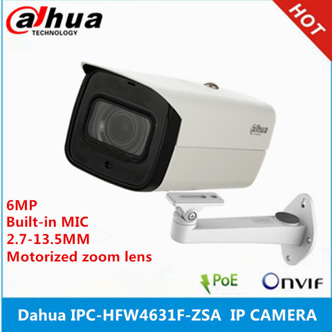 Dahua IPC-HFW4631F-ZSA 6Mp IP camera 2.7-13.5mm varifocal motorized lens built-in SD card slot and MIC IR 80Meter gun Camera ► Photo 1/3