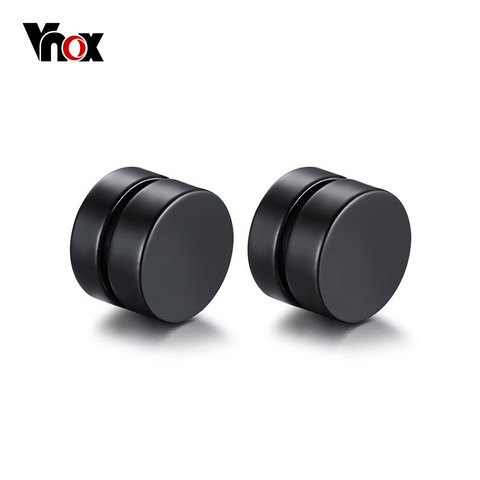 Vnox Round Stud Earrings Men Boy 316l Stainless Steel Jewelry Don't Need Ear Canal ► Photo 1/5