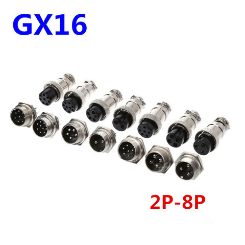 1set GX16 2/3/4/5/6/7/8/9 Pin Male + Female 16mm Wire Panel Connector L70-78 Circular Aviation Socket Plug  with Plastic Cap Lid ► Photo 1/6