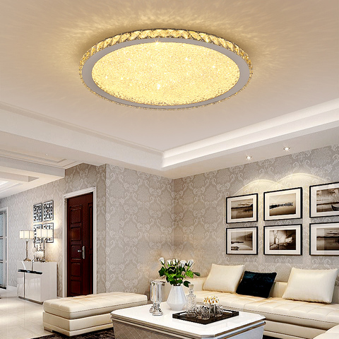 Modern K9 Crystal Circular Square Ceiling+lights room light suspension luminaire plafonnier LED living room lights lustre ► Photo 1/6