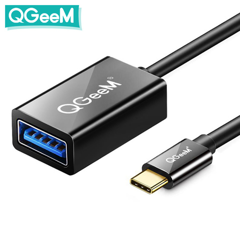 QGeeM USB C OTG Cable Adapter USB 3.0 USB 2.0 OTG type c OTG for samsung galaxy s8 s9 HUAWEI P10 P20 mate 20 pro Macbook USB OTG ► Photo 1/6