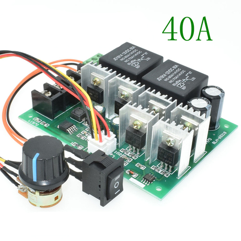 DC 12V 24V 36V 60A High Power Motor Speed Controller with Adjustable Reversible Switch Brush Motor Forward Reverse Controller ► Photo 1/3