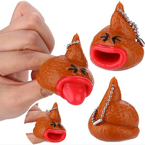New Funny Poop Keychains Emoticon Toy Pop Out Tongues Novelty Fun Little Tricky Prank Antistress Toy For Kids Or Children ► Photo 1/6