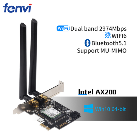 Mini PCI-E Wi-Fi 6 Intel AX200 Adapter Kit PCI Express Full Wifi Wireless  Card 