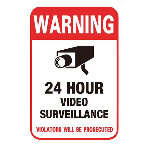 Hot Sale Durable 24 Hour CCTV Video Surveillance Monitor Camera Security System Warning Sign Self-adhesive Wall Stickers ► Photo 1/3