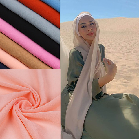 67colors Elegant Modest Women Bubble Chiffon Solid Oversizes Muslim Head Scarf Ladies Shawl and Wrap Female Foulard Hijab Stoles ► Photo 1/5