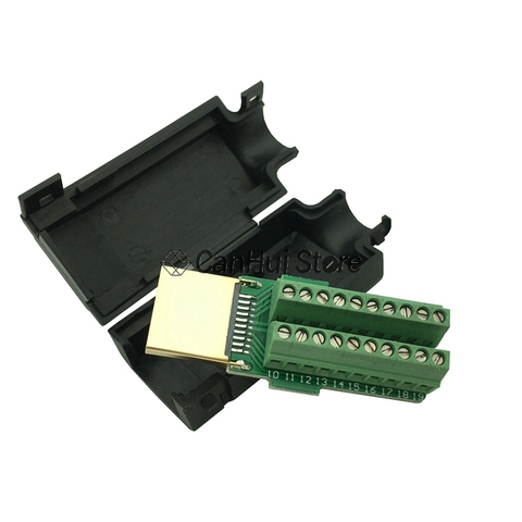 1PCS HDMI Male 19P Plug Breakout Terminals Solderless Connector With Black Cover ► Photo 1/6