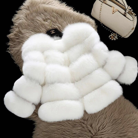 2022 Fox fur jacket / Slim winter coat for lady / Faux fur coat ► Photo 1/6