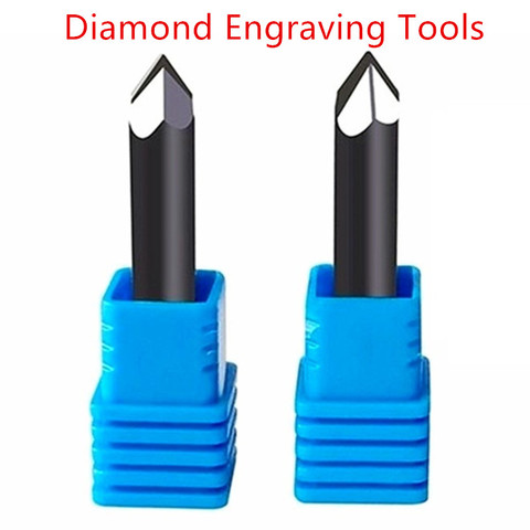 PCD diamond engraving bits engraver CNC Carving Tools Stone carbide Milling cutter on granite marble and ceramic 1pc ► Photo 1/6