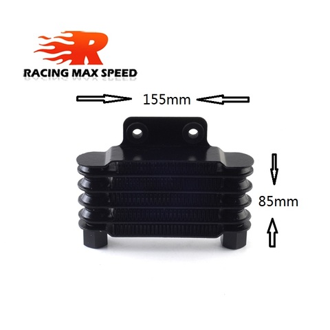High Quality Universal  Motorcycle Small Oil Cooler 158 mm 5 row silver and black SO-02 ► Photo 1/6