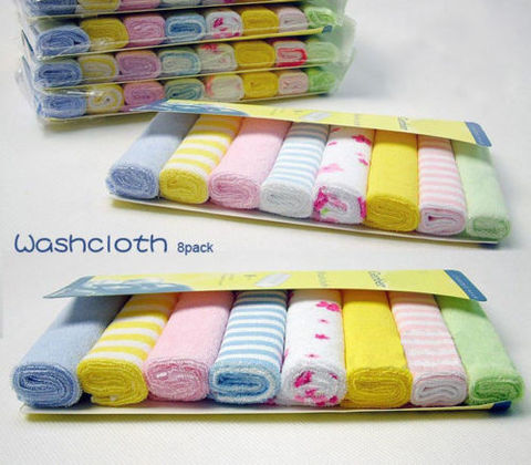 Soft Cotton Baby Towel Infant Newborn Bath Washcloth Kids Feeding Baby Wipes Cloth 8pcs ► Photo 1/6