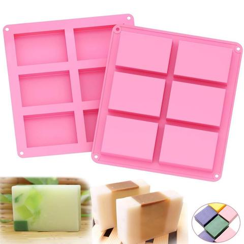 New Silicone Pudding Candy Mold 6 Cavity Square Silicone Mold Supplies Craft Soap Soap Mould Decorating Handmade Candle Mold ► Photo 1/6