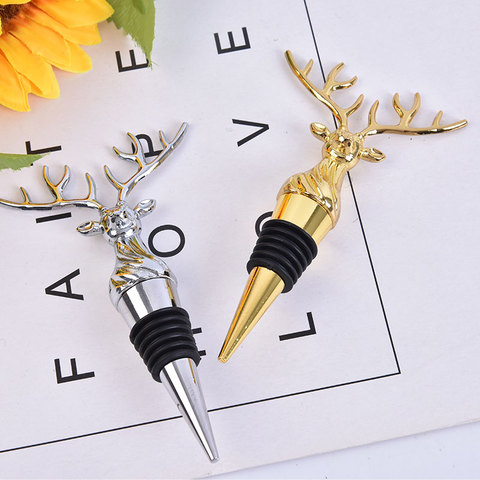 New Stainless Steel Deer Stag Head Wine Pourer Unique Wine Bottle Stoppers Wine Aerators Bar Tools Christmas Wine Bottle Stopper ► Photo 1/6