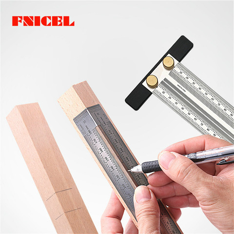 High-precision T Type Square Ruler Woodworking Aluminum Alloy Scriber Measuring Carpentry Marking Gauge Carpenter Tools ► Photo 1/6