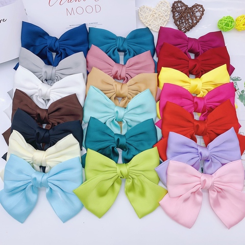 NEW Fashion Big Large Bow Hairpin Soft Chiffon Hairgrips For Women Girls Satin Trendy Lady Hair Clip Barrette Hair Accessories ► Photo 1/6