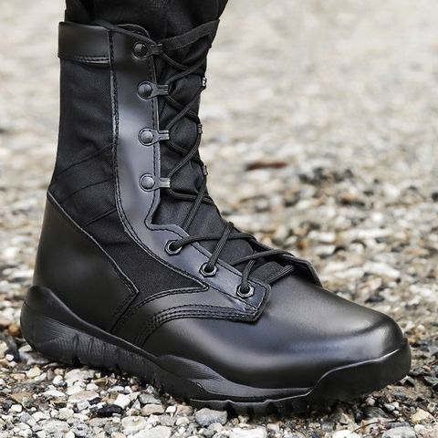 Military Shoes Men's Hight-Top Special Forces Combat Ultra-Light Security Guard Training Breathable Summer Black Boots Men ► Photo 1/6