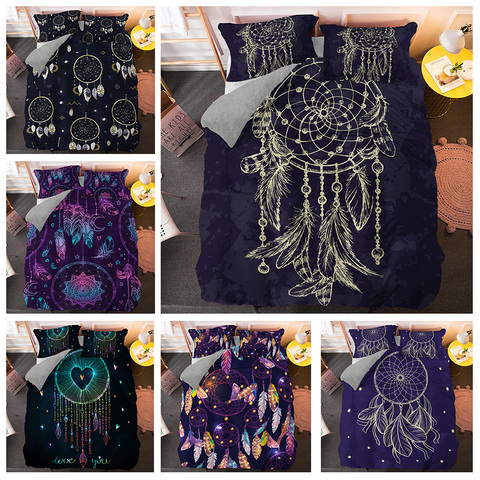 Dream-Catcher Duvet Cover Set Twin Size Bedding Sets Bohemia Feather Home Textiles Queen King Bed Linen For Adults Kids 2/3pcs ► Photo 1/6