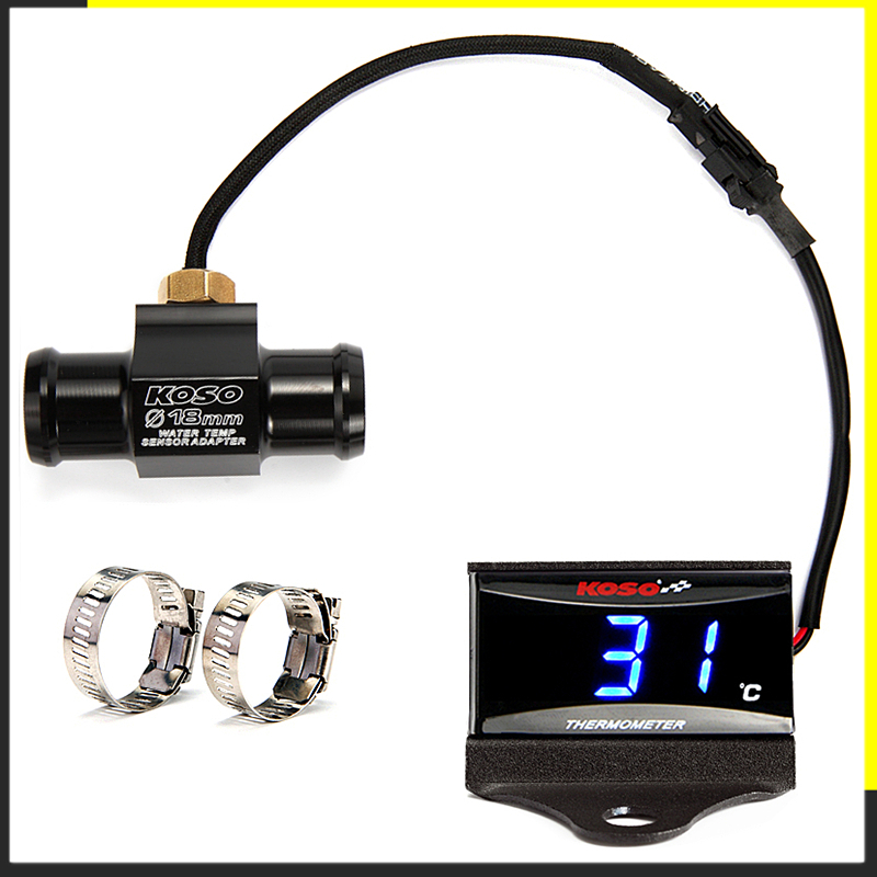 Motorrad Koso Mini Digital Thermometer Kit Digital Display Instrument Meter  Auto Wasser Temperatur Gauge Sensor Adapter - AliExpress