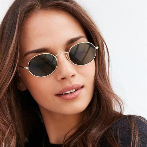 Women Female Oval Sunglasses Eyewear Driver Goggles Gold Small Retro Vintage Sexy Round Sunglasses Frame Cycling Accessories ► Photo 1/6