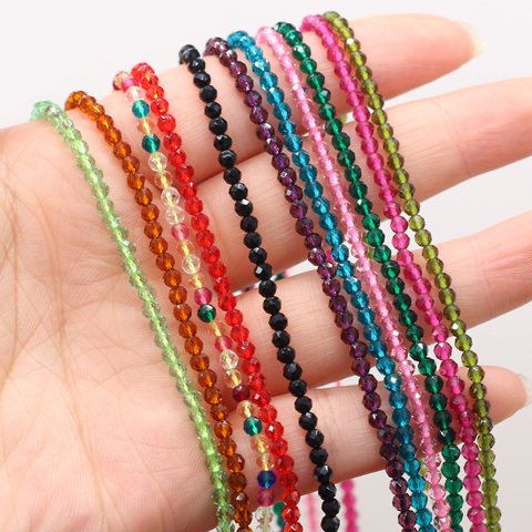 125 Pieces Spinel Beads Crystal Beads Loose DIY Jewelry Making Bracelet Necklace Accessories 3mm Length 38cm ► Photo 1/6