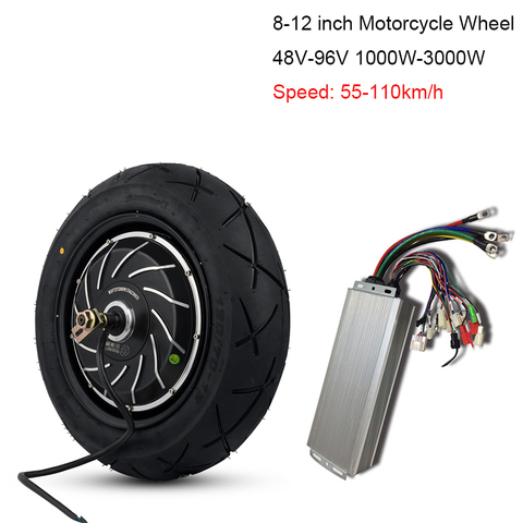 1500W/2000W/3000W Electric Motorcycle Conversion Kit 1000W 12 Inch Wheel Hub Motor Wheel For Bicycle 48V/60V/72V Electric Bike ► Photo 1/6