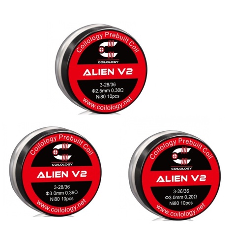 Coilology Alien Version 2 Ni80 Coil 0.2ohm/0.3ohm/0.36ohm   Resistance for RDA RTA vape accessory ► Photo 1/5