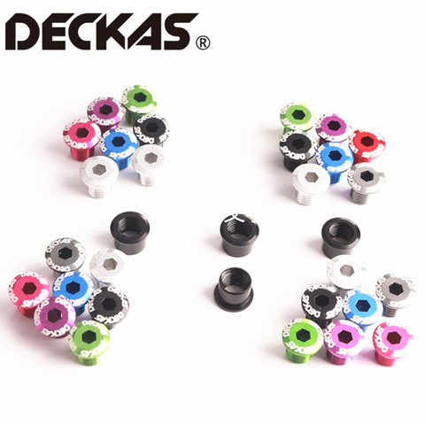 DECKAS 5 Pcs Bike Crankset Bolts 2X Chainring Bike Bolts For Road Mountain Bike Crankset Screw Single Disc Positive And Negative ► Photo 1/6