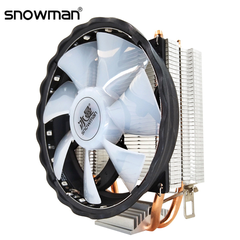 SNOWMAN 2 Heat Pipes CPU Cooler RGB 120mm PWM 4Pin i5 PC quiet for Intel LGA 775 1150 1151 1155 1366 AMD AM2 AM3 CPU Cooling Fan ► Photo 1/6