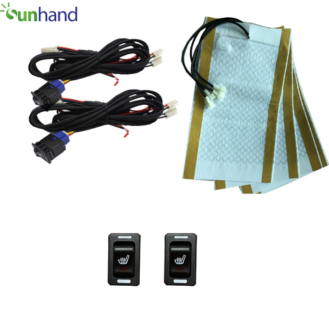 Universal 12V heated seats Car Seat Heater Carbon Fiber Heat Pad with Rock Switch and Temperature Protector ► Photo 1/5