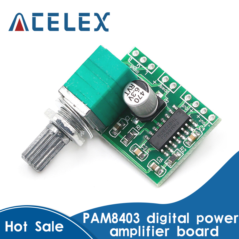 Mini 5V PAM8403 Audio Power Amplifier Module Board 2 Channel With Volume Control 