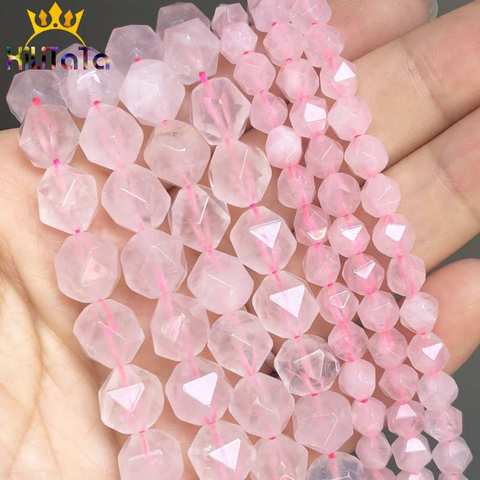 Faceted Pink Quartz Stone Beads Round Loose Spacer Beads For Jewelry Making DIY Bracelets Necklace 15inches Strands 6/8/10/12mm ► Photo 1/6