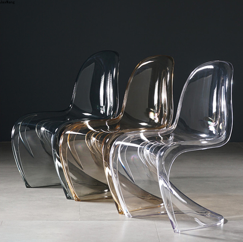 Nordic Dining Chair Creative Acrylic Plastic Dining Chair Ghost Chair Crystal Stool Diningroom Furniture Transparent ArmChair ► Photo 1/5