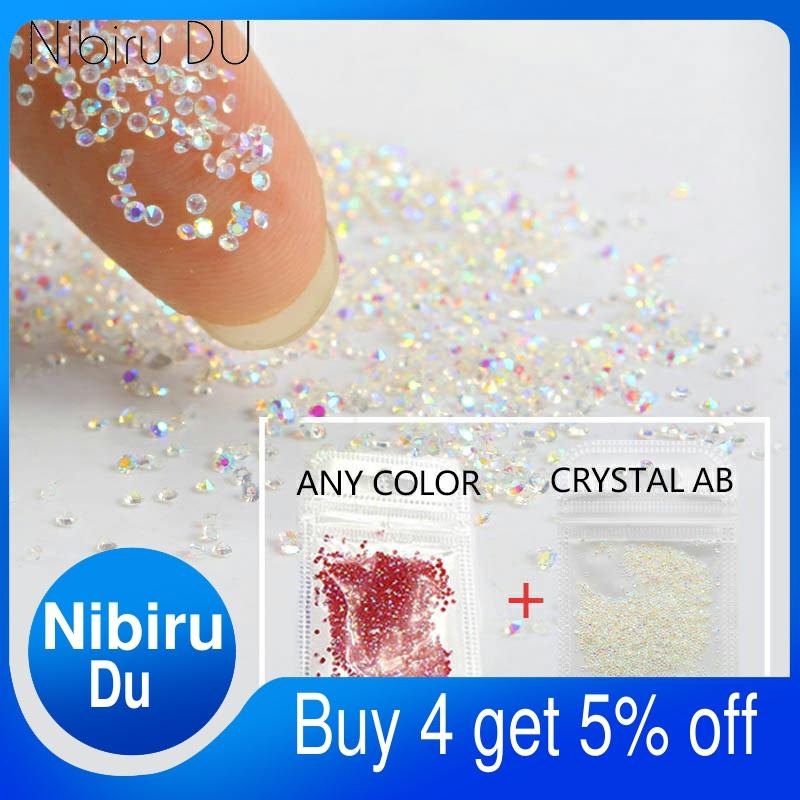 Buy 1 get free 1 Crystal 1.1mm Nail Rhinestone Crystal Glass Micro Rhinestones For 3D Nails Art Decorations Manicure Tools ► Photo 1/6