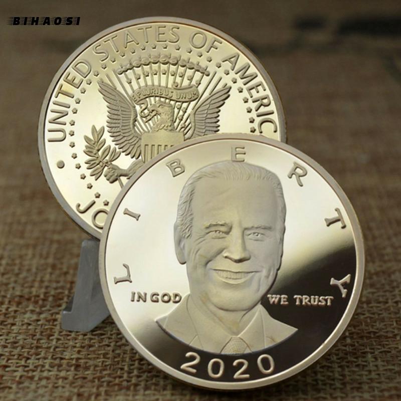 Joe Biden 2022 Presidential Election Gold Plated Challenge Coins Support New President Metal Badge Handicraft Souvenir Box ► Photo 1/6