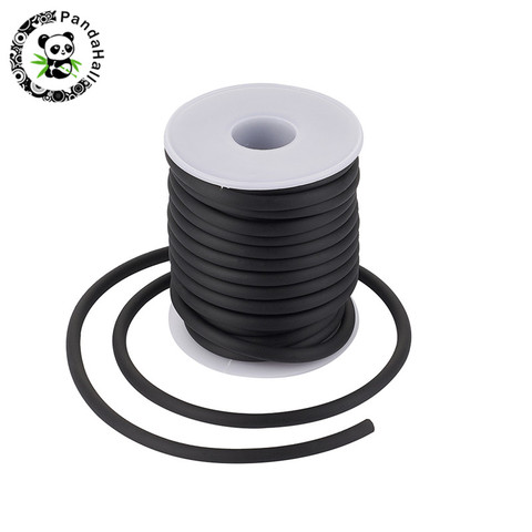 pandahall 5mm Round Hollow Silicone Cord Jewelry Findings for Jewelry Making DIY White/Black/Blue/Red/Pink/Green/Orange 10m/roll ► Photo 1/6