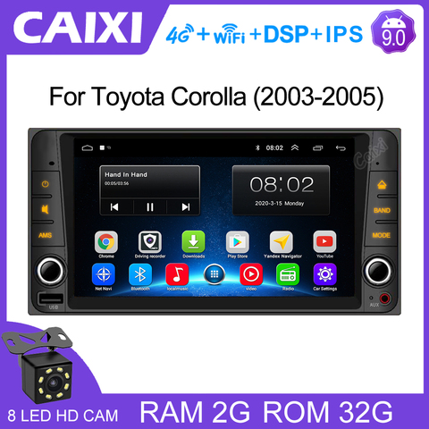 CAIXI 2 Din Android 9.0 2GB RAM Autoraido Car radio Multimedia Player For Toyota  COROLLA VIOS CROWN CAMRY HIACE PREVIA RAV4 ► Photo 1/6