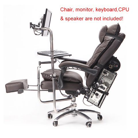 OK920 Full Motion Chair Shaft Monitor Mount Keyboard Holder +Chair Arm Clamp Elbow Wrist Support Mouse Pad for Game Office ► Photo 1/6