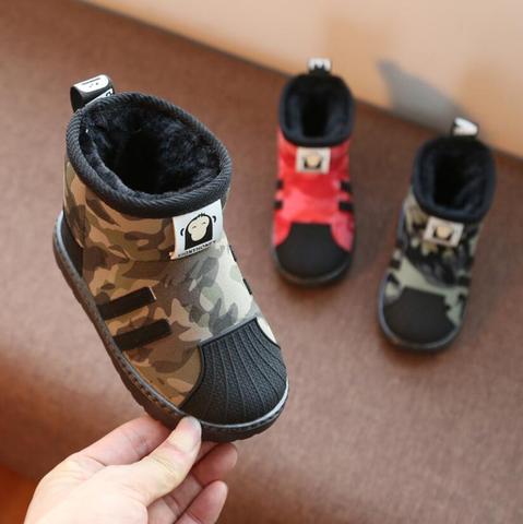 DOGEEk Winter Children Boots Boys Snow Boots Girls Sport Children Shoes For Kids Sneakers Fashion Leather Child Shoes Kids Boots ► Photo 1/6