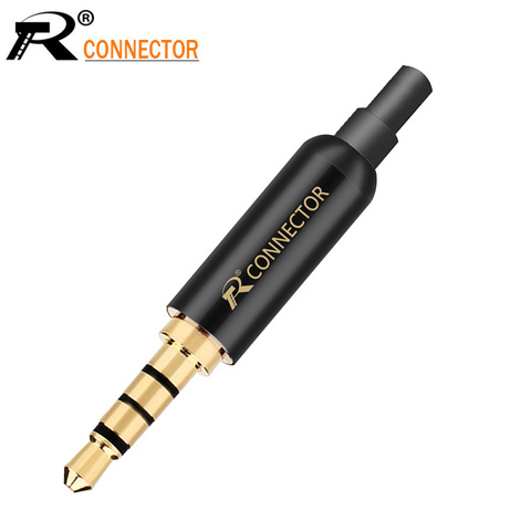 4pcs High quality 3.5mm Plug Audio Jack 4Pole Gold-plated Earphone Adapter For DIY Stereo Headset Earphone/Repair Earphone ► Photo 1/5