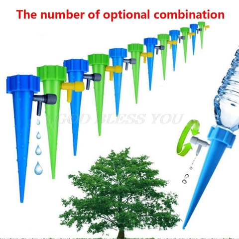 6 Pcs Automatic Watering Irrigation Spike Plant Flower Pot Drip Water Control Drip Cone Spike Waterer Bottle Irrigation System ► Photo 1/6