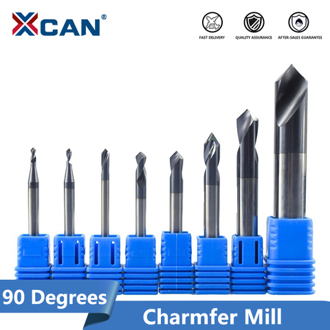 XCAN 1pc 90 Degrees 2-12mm  Chamfer Mill Chamfer Router Bit CNC End Milling Cutter Fixed Point Drill Bit Carbide End Mill ► Photo 1/6
