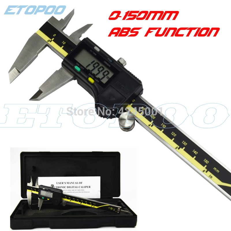 High quality 150mm 6inch ABS digital vernier caliper electronic caliper ...