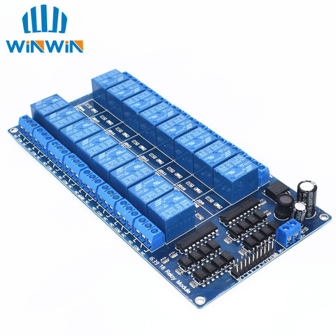 1pcs 12V 16 Channel Relay Module ARM PIC AVR DSP Electronic Relay Plate Belt optocoupler isolation ► Photo 1/1