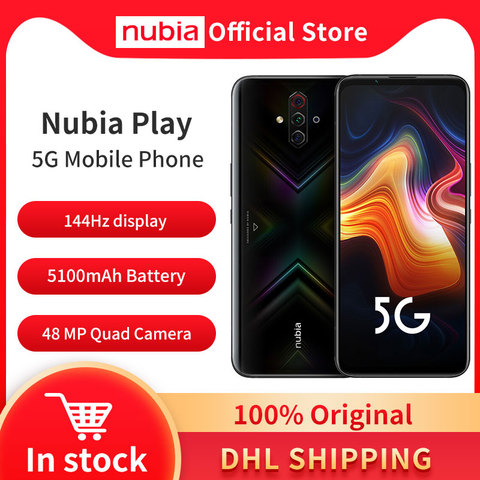 Original Nubia Play 5G Mobile Phone 6.65'' AMOLED 144Hz 8GB 128GB Snapdragon 765G Dual Band 30W Quick Charger 48MP Quad Cameras ► Photo 1/5