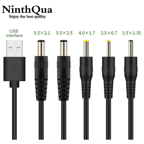 1Pcs USB A Male plug to DC 2.5 3.5 1.35 4.0 1.7 5.5 2.1 5.5 2.5mm Power supply Plug Jack type A extension cable connector cords ► Photo 1/6