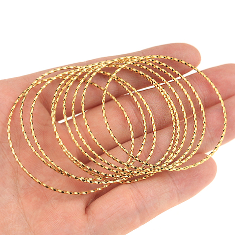 10pcs Stainless Steel Jump Rings Real Gold Plated Twisted 30/50mm Closed Rings for Diy Earrings Fashion Jewelry Findings Bts ► Photo 1/6