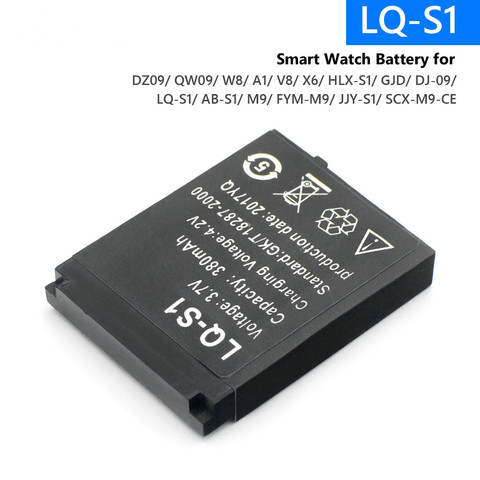 GTF Durable Smart Watch Battery LQ-S1 3.7V 380mAh lithium Rechargeable Battery For Smart Watch QW09 DZ09 W8 ► Photo 1/6